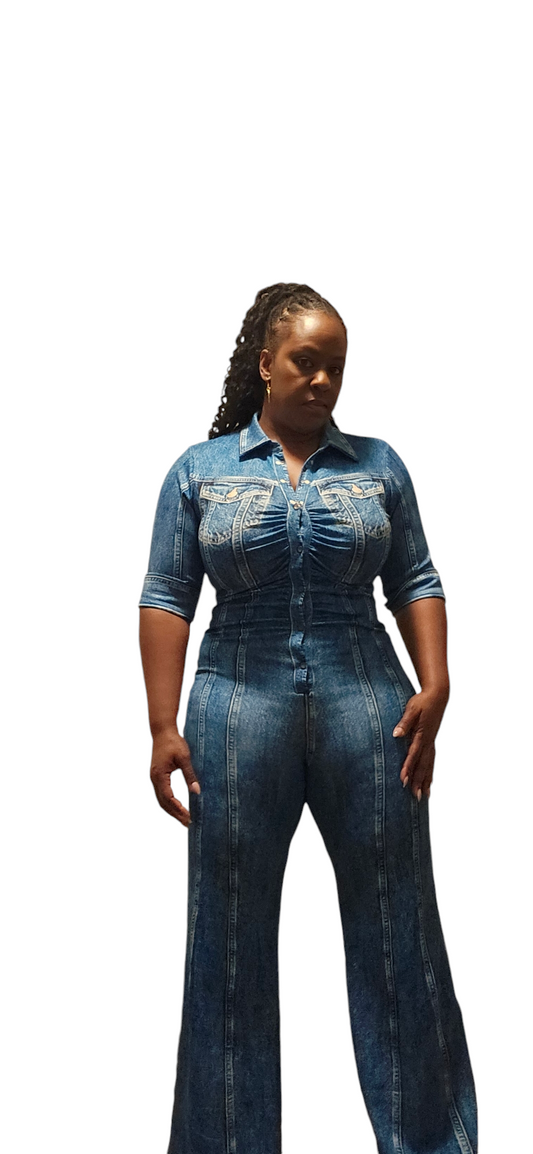 Denim Effect Jumpsuit